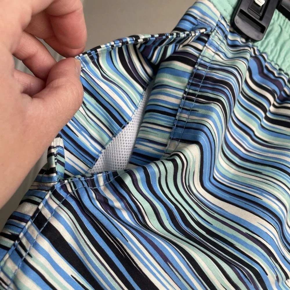 American Eagle‎ Swim Trunks Mens (S) Mesh lining Dot Stripes Print Drawstring